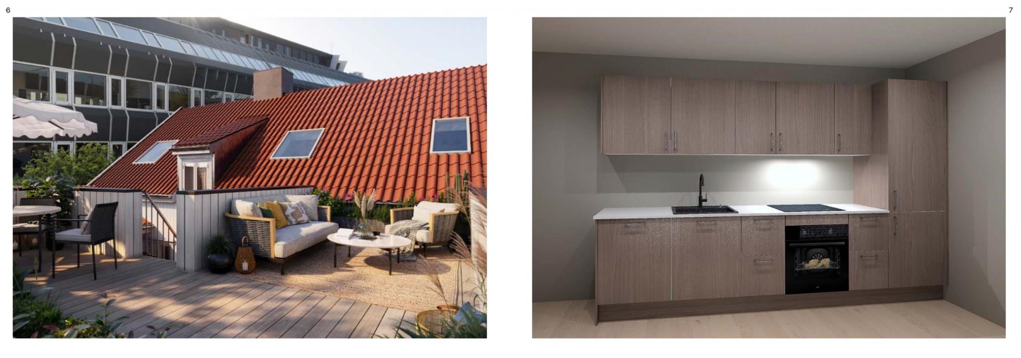 Privat takterrasse for gode stunder og fester om sommeren den er på 30 kvadrat